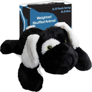 Weighted Stuffed Animal – 6.6 Pounds | Extra Large 31.5 Inches Long | Plush Body Pillow | Black and White Dog | Weighted Animal for Calming – Relaxation – Sensory Comfort