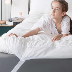 WhatsBedding 5 Inch Memory Foam Mattress Topper Queen Size, 100% Cotton Cover Breathable Fluffy Shredded Memory Foam Filled Pillow Top, Anti-Slip Bottom, 4 Anchor Elastic Bands,...