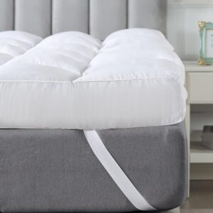 WhatsBedding Memory Foam Mattress Topper Queen Size,1800GSM Queen Mattress Topper Pad Cover, Selected Soft Shredded Foam Filled Pillow Top,4 Enhanced Anchor Bands,CertiPUR-US...