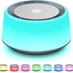 White Noise Machine, 7 Color Baby Night Lights, 30 Soothing Sounds, Baby Sound Machine with Timer & Memory Features, Touch Control, Plug in, Sleep Machine for Baby, Kids,...