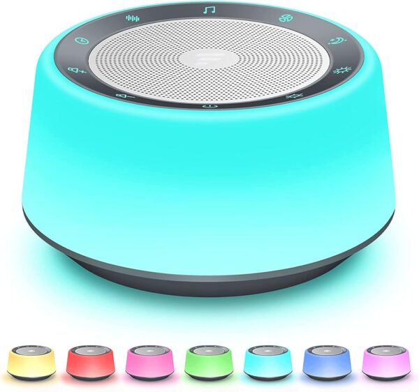 White Noise Machine, 7 Color Baby Night Lights, 30 Soothing Sounds, Baby Sound Machine with Timer & Memory Features, Touch Control, Plug in, Sleep Machine for Baby, Kids,...
