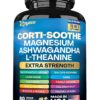 Zoyava Corti-Soothe Cortisol Supplement Magnesium Glycinate 200mg L-Theanine 150mg Ashwagandha 150mg Phosphatidylserine Cortisol Manager Lions Mane Ginkgo Biloba Bacopa Monnieri...