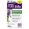 ZzzQuil PURE Zzzs Restorative Herbal Sleep, Tablets, Free of Drugs and Hormones, Melatonin-Free Formula, Valerian Root, Hops, Passion Flower, Sleep Aids for Adults, 60 Count
