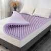 3 Inch Egg Crate Queen Memory Foam Mattress Topper, Lavender Scent Gel Infused Foam Mattress Topper for Pressure Relief, CertiPUR-US Certified Queen Bed Topper, Purple, 60"×80"