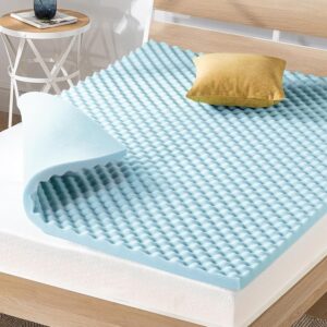 Best Price Mattress 2 Inch Egg Crate Memory Foam, Cooling Gel Infusion, Twin Mattress Topper, Blue (ECMF-GM2T)