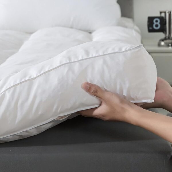 WhatsBedding 4 Inch Memory Foam Mattress Topper Queen Size, Breathable Fluffy Shredded Memory Foam Filled Pillow Top, 4 Anchor Elastic Bands, 80x60x4 Inch