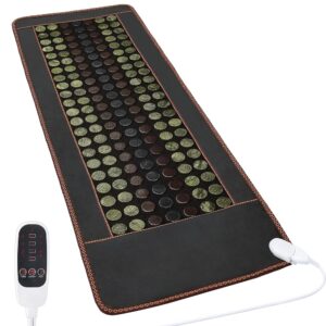 Far Infrared Heating Pad, Natural Jade and 2 Different Tourmaline Large Heating Pad, Electric Heating Pads for Back Abdomen, Auto Shut Off Function, 72" X 24"