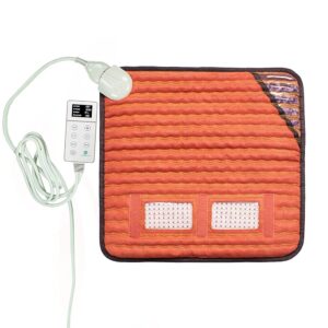 HealthyLine Small Far Infrared Electric Heating Pad for Pain Relief, Light & Heat Therapy with Amethyst & Obsidian Gemstones, Calming Negative Ions, Auto Shut Off, TAO Matrix...