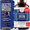 Iron Supplement for Women with Folic Acid - 35mg Gentle Iron, 667mcg Folate Vitamin B9 - Anemia, Period, Pregnancy Support Prenatal Iron Supplements Ferrous Sulfate Pills - 180...