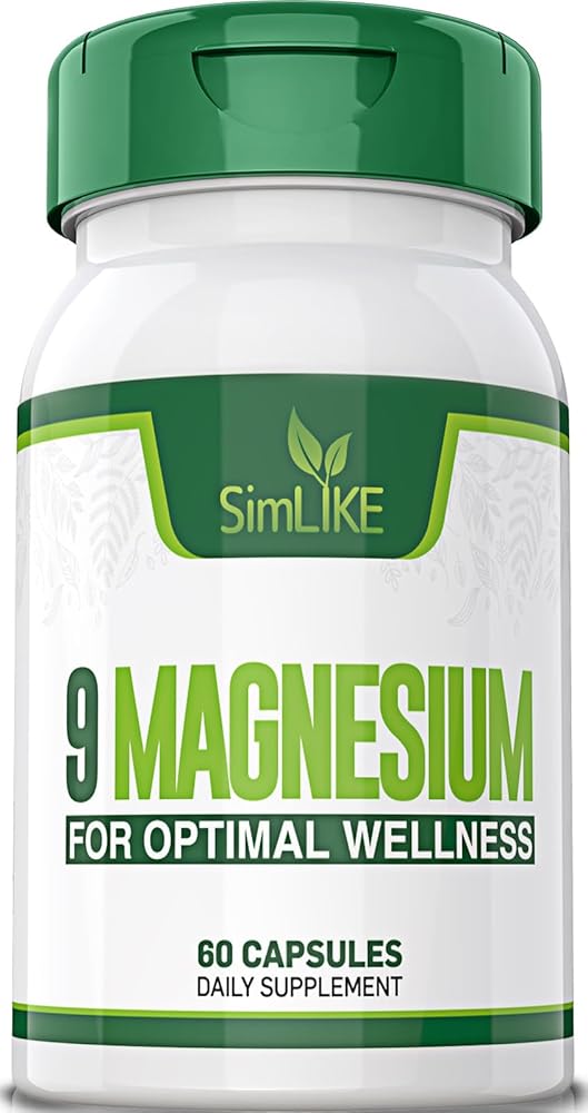 Magnesium Supplement with 9 Forms of High Absorption Magnesium: L-threonate, Glycinate, Citrate, Malate and More for Muscle, Brain Support, Non-GMO, Gluten & Soy Free, 60 Capsules