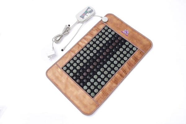MediCrystal Far Infrared Flexible Mat - Medium 32”L x 20”W- 126 Domed Stones - Natural Bian & Green Jade - Ceramic Tourmaline - FIR Heating 86°-158°F (30°-70°C) - for Back...