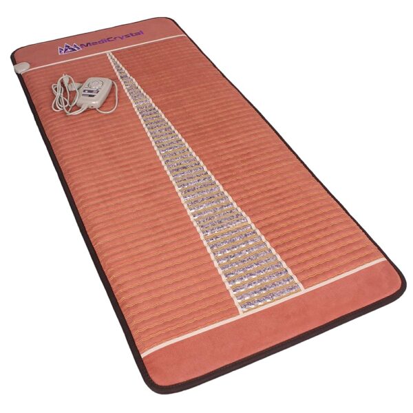 MediCrystal Far Infrared Professional Amethyst Mat 71"L x 32"W - Natural Crystals - Adjustable 86-158°F (30-70°C) FIR Heating Pad - Hot Stone Therapy - Negative Ions - Original...