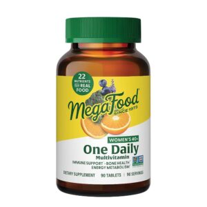 MegaFood Women's 40+ One Daily Multivitamin for Women with Vitamin B12, Vitamin B6, Vitamin C, Vitamin D, Zinc & Iron – Plus Real Food - Immune Support - Bone Health - Non-GMO -...