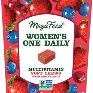 MegaFood Women's One Daily Multivitamin Soft Chews - Multivitamin for Women with Folate, Vitamin B6, Vitamin B12, Biotin, Vitamin D - Delicious Mixed Berry Flavor - Vegetarian,...