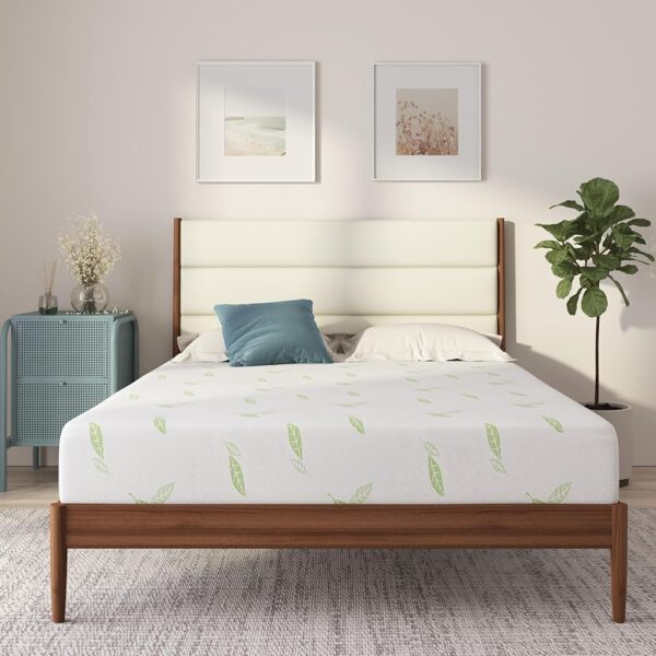 NapQueen Twin Size Mattress, 6 Inch Anula Green Tea Infused Memory Foam Mattress, Twin Size Mattress Bed in a Box, CertiPUR-US Certified Mattress