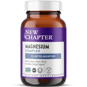 New Chapter Magnesium Complex Supplement for Heart, Bone, Nerve, Muscle & Cellular Energy, with Well-Absorbed Magnesium Glycinate, Sea-Sourced Magnesium + Fermented Magnesium,...
