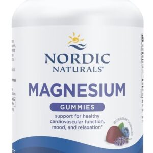Nordic Naturals Magnesium Gummies for Adults, Blueberry Lavender Flavor - 60 Gummies - Vegan Magnesium Supplement for Mind, Mood, and Cardiovascular Support - Non-GMO Magnesium...