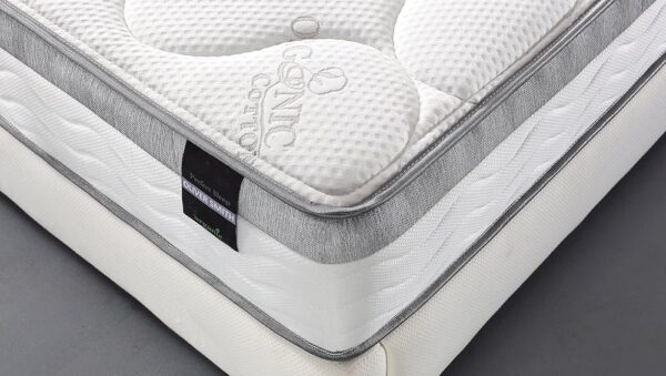Oliver Smith - Organic Cotton - 10 Inch - Perfect Sleep - Comfort Plush Euro Pillow Top - Cool Memory Foam & Pocket Spring Mattress - Green Foam Certified -...