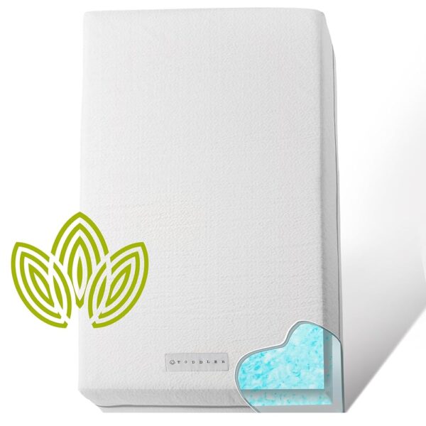 Organic Cotton 2-Sided Crib Mattress | Waterproof Washable Protector w/Ventilated Foam Lining | Light 2-in-1 Baby Mattress w/Firm Support for Infant & Soft CertiPUR Foam for...