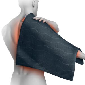 Pure Enrichment PureRelief Pro Far Infrared Ultra-Wide Heating Pad - Muscle Relief for Back, Neck, Shoulder, & Knee Pain in Athletes, 4 Heat Settings, Dry/Moist Heat, 20” x 24”...