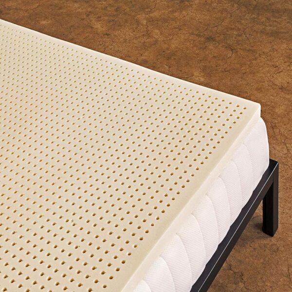 Pure Green Natural Latex Mattress Topper - Medium Firmness - 1 Inch - Queen Size (GOLS Certified Organic)