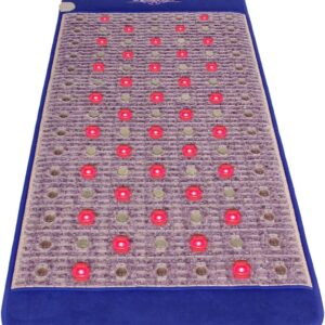 Regis- Far Infrared Amethyst Jade Tourmaline Crystal Heat Stone Mat (71"L x 32"W) - Red Light 36 Photon -Adjustable Timer & Temperature - Heating Pad