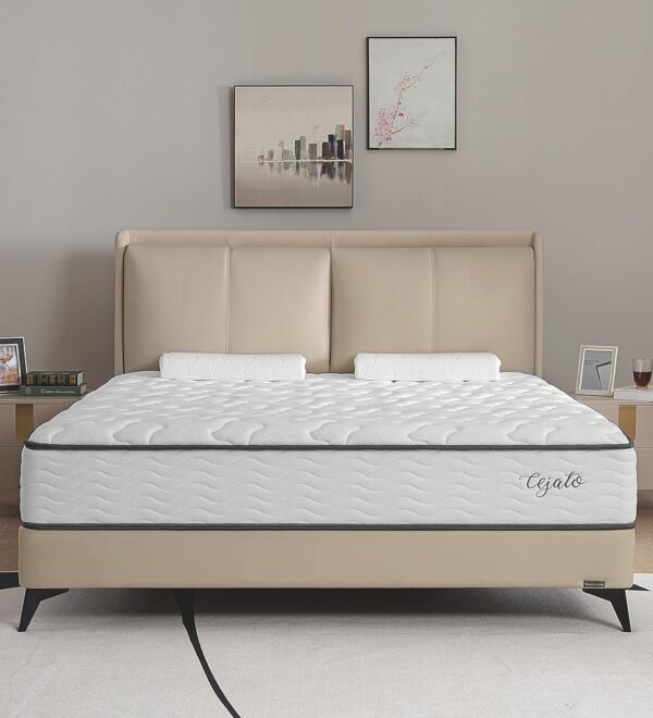Queen Size Mattresses,10 Inch Memory Foam Hybrid Queen Mattresses in a Box White Mattress with Provide Sleep Support and Pressure Relief,Medium Firm,CertiPUR-US.