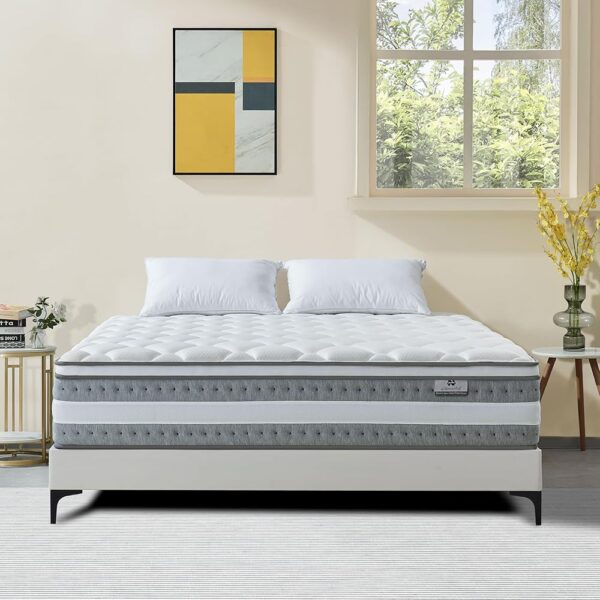 Full Mattress, 12 Inch Hybrid Mattress in a Box, Individually Wrapped Pocket Springs, Gel Memory Foam, Medium Firm Support, Pressure Relief, Motion Isolation, CertiPUR-US...