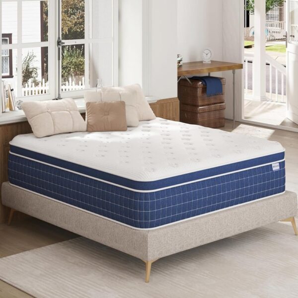 Full Size Mattress [Upgraded Strengthen] 12 Inch Firm Full Mattress in a Box, Hybrid Mattresses with Gel Memory Foam and Independent Pocket Springs, Release Stress, Strong Edge...