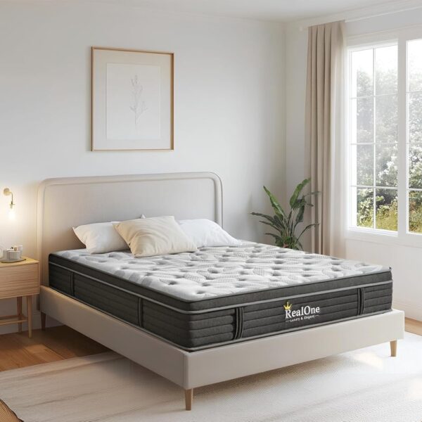King Mattress 12 Inch, Memory Foam Hybrid Mattresses in a Box, Medium Firm Comfort | Breathable Cooling Fabric & Pocketed Coil Springs, Motion Isolation, Pressure Relief,...