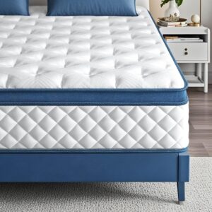 King Size Mattress, 12 Inch Medium Firm Hybrid King Bed Mattress, Memory Foam Mattresses in a Box for Pressure Relief, Individual Pocket Spring-Motion Isolation with Edge...
