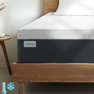 Queen Size Mattress, 10 Inch Cooling-Gel Memory Foam Mattress Made in USA, CertiPUR-US Certified Mattresses in a Box, Medium Firm, Pressure Relief, Motion Isolation, CY-10-Q-V