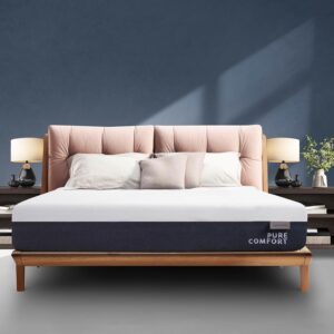 Pure Comfort 10 Inch King Size Memory Foam Mattress – Air-Flow Memory Foam, Medium Plush for Pressure Relief and Motion Isolation, Breathable Pure Cotton Cover, CertiPUR-US...